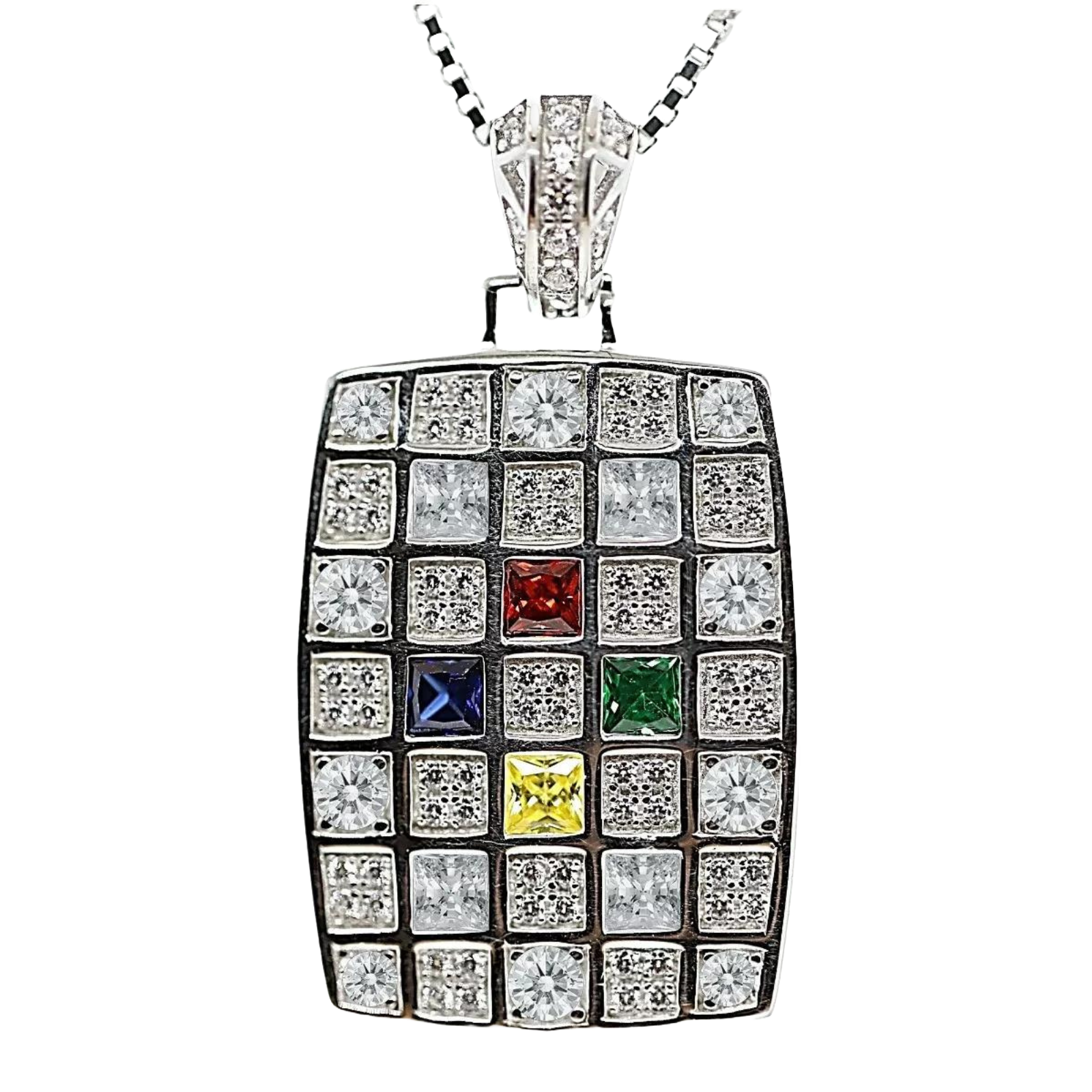 2.00ct Asscher Cut Halo Necklace